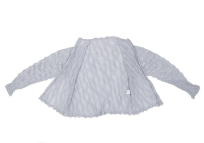 ISSEY MIYAKE Sheer Pleated Zip Jacket Blue Grey Size 2