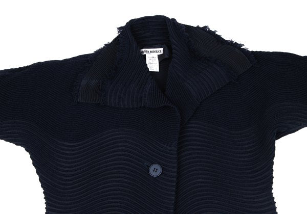 ISSEY MIYAKE 3D Steam Stretch Pleated Jacket Blue Size 2