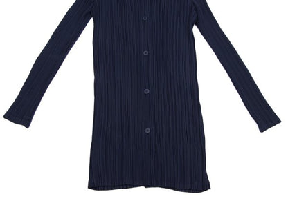 ISSEY MIYAKE Open Collar Pleated Jacket Blue Size 2
