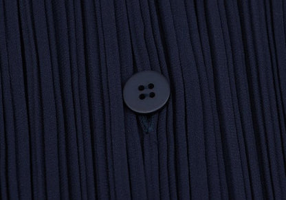 ISSEY MIYAKE Open Collar Pleated Jacket Blue Size 2