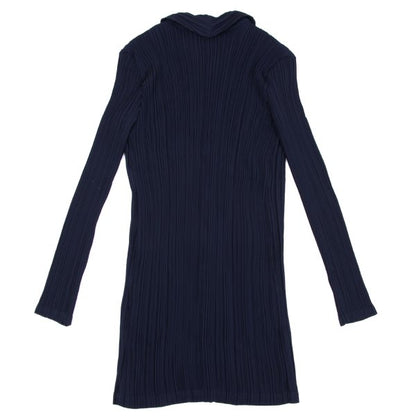 ISSEY MIYAKE Open Collar Pleated Jacket Blue Size 2