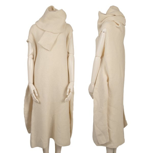 ISSEY MIYAKE 22AW Stole Design Wool Blend Dress Ivory Size 2