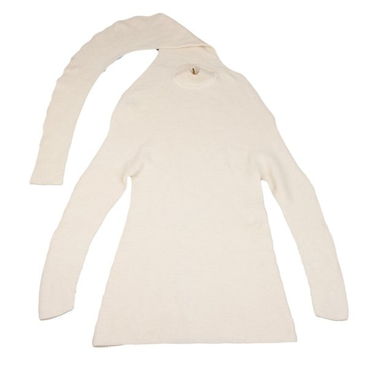 ISSEY MIYAKE 22AW Stole Design Wool Blend Dress Ivory Size 2