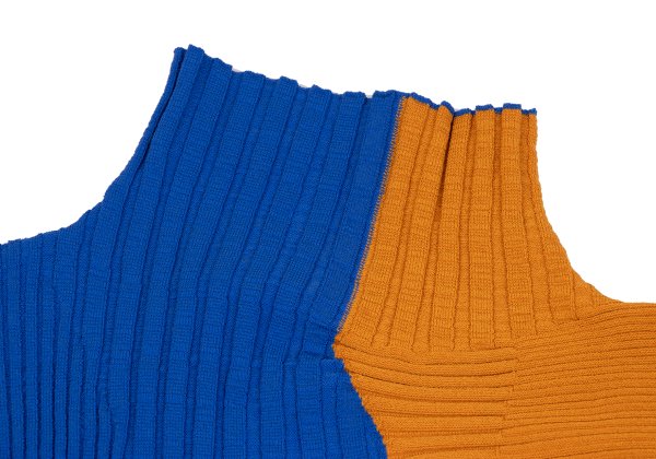 ISSEY MIYAKE 22AW Bicolor Wave Rib Sweater Orange Size 2