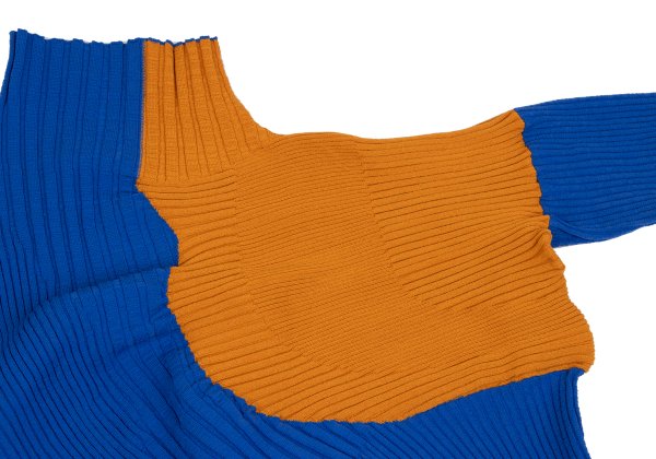 ISSEY MIYAKE 22AW Bicolor Wave Rib Sweater Orange Size 2