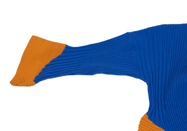 ISSEY MIYAKE 22AW Bicolor Wave Rib Sweater Orange Size 2