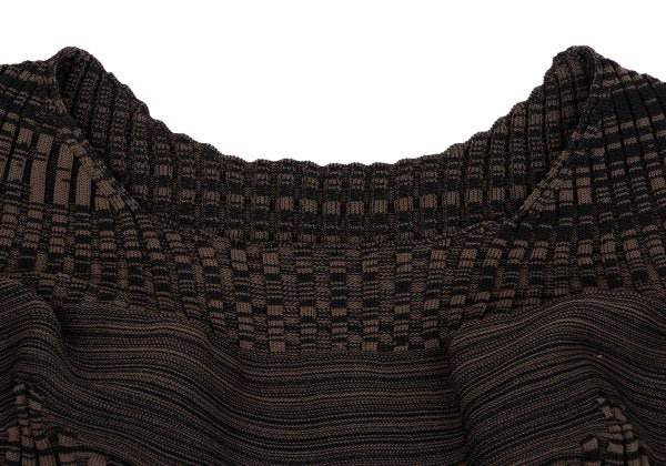 ISSEY MIYAKE 23SS Geometric Wave Short Sweater Black Size 2