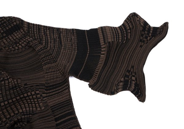 ISSEY MIYAKE 23SS Geometric Wave Short Sweater Black Size 2