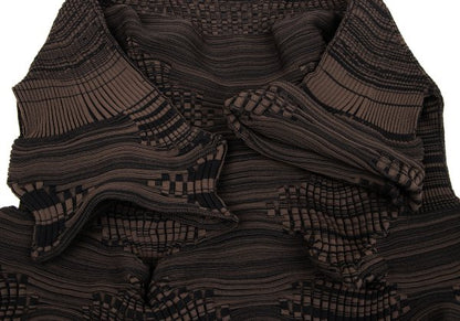ISSEY MIYAKE 23SS Geometric Wave Short Sweater Black Size 2