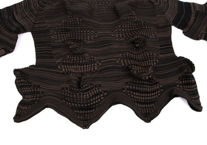 ISSEY MIYAKE 23SS Geometric Wave Short Sweater Black Size 2