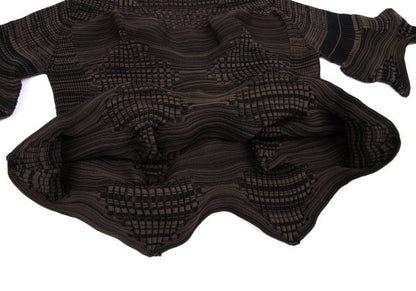 ISSEY MIYAKE 23SS Geometric Wave Short Sweater Black Size 2
