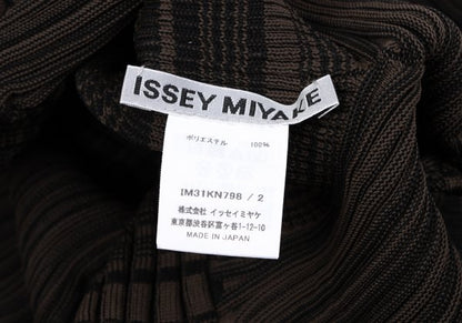 ISSEY MIYAKE 23SS Geometric Wave Short Sweater Black Size 2
