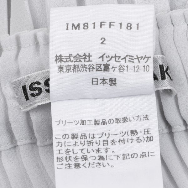ISSEY MIYAKE Pleated Straight Pants Light Gray Size 2
