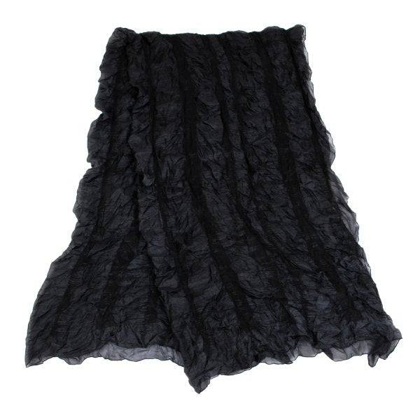 ISSEY MIYAKE Striped Sheer Scarf Black