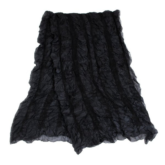 ISSEY MIYAKE Striped Sheer Scarf Black