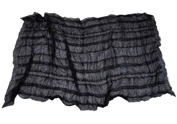 ISSEY MIYAKE Striped Sheer Scarf Black