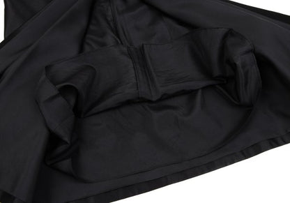 VIVIENNETAM Mesh Panel Letter Tunic Black Blouse