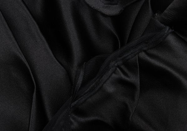VIVIENNETAM Mesh Panel Letter Tunic Black Blouse