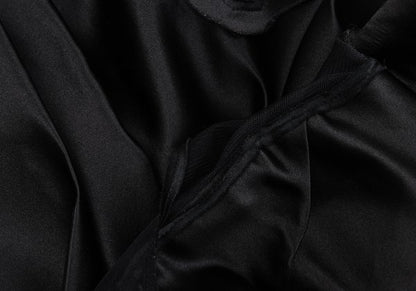 VIVIENNETAM Mesh Panel Letter Tunic Black Blouse