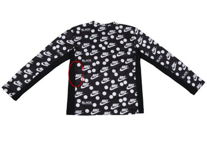 NIKE x BLACK COMME des GARCONS 19AW Logo Print Top Black Size S