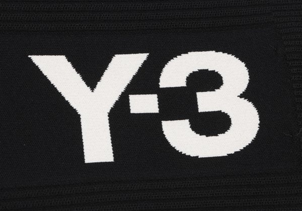 Y-3 Logo Three-Line Knit Scarf Black/White