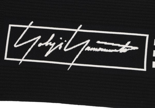 Y-3 Logo Three-Line Knit Scarf Black/White