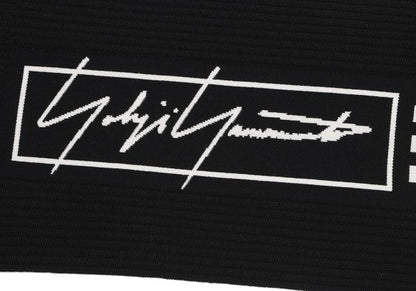Y-3 Logo Three-Line Knit Scarf Black/White