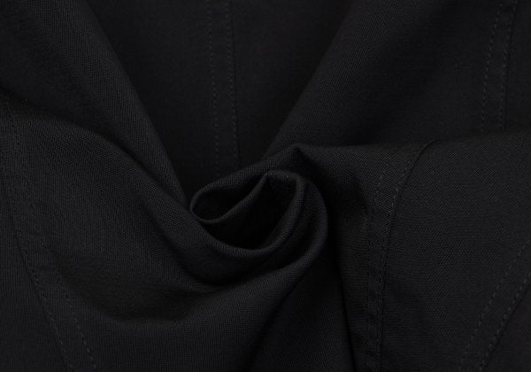 Y's Poly Collarless Cropped Zip Jacket Black Size M