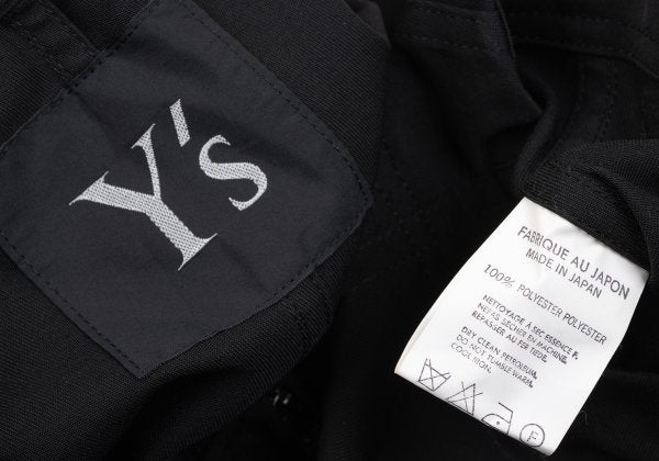 Y's Poly Collarless Cropped Zip Jacket Black Size M
