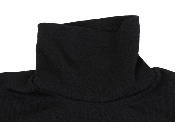 Y's Piping Wool Blend High Neck Knit Sweater Black Size M