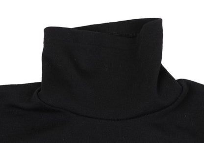 Y's Piping Wool Blend High Neck Knit Sweater Black Size M