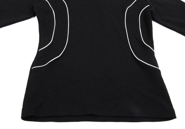 Y's Piping Wool Blend High Neck Knit Sweater Black Size M