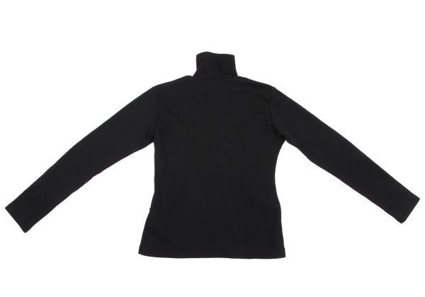 Y's Piping Wool Blend High Neck Knit Sweater Black Size M