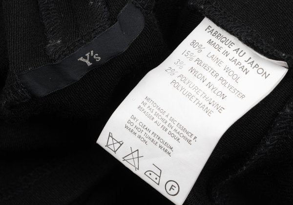 Y's Piping Wool Blend High Neck Knit Sweater Black Size M
