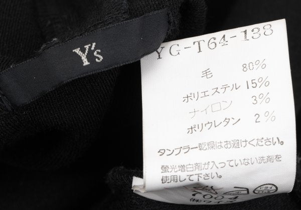 Y's Piping Wool Blend High Neck Knit Sweater Black Size M