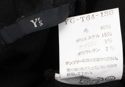 Y's Piping Wool Blend High Neck Knit Sweater Black Size M