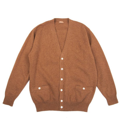 Papas Logo Embroidered Wool Knit Cardigan Brown Size M