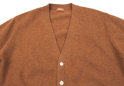 Papas Logo Embroidered Wool Knit Cardigan Brown Size M
