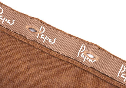 Papas Logo Embroidered Wool Knit Cardigan Brown Size M