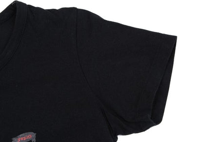 Y's Gipsy Point Print Hem Button Cotton T-Shirt Black Size 2