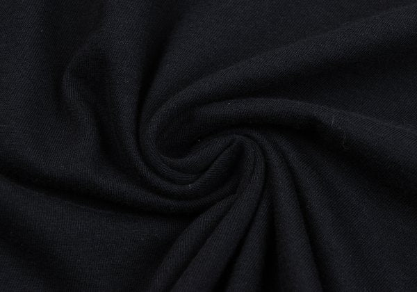 Y's Gipsy Point Print Hem Button Cotton T-Shirt Black Size 2
