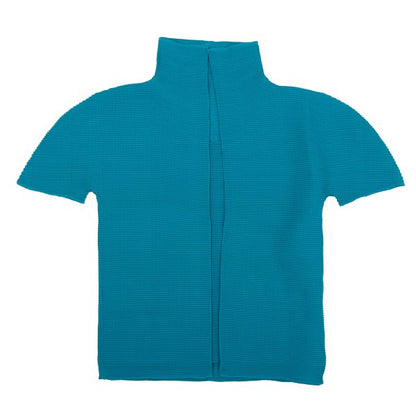 ISSEY MIYAKE me Pleated Layered Polyester Blouse Blue Shirt Size F