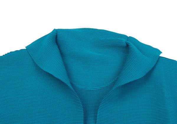 ISSEY MIYAKE me Pleated Layered Polyester Blouse Blue Shirt Size F