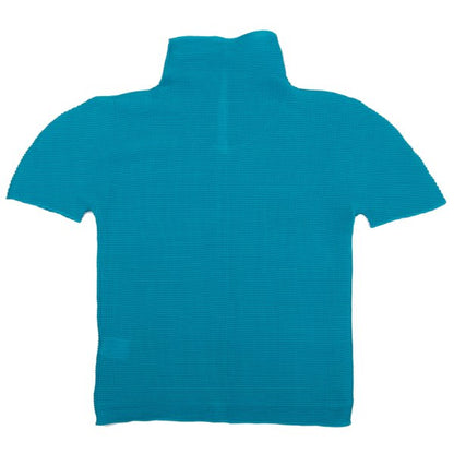 ISSEY MIYAKE me Pleated Layered Polyester Blouse Blue Shirt Size F