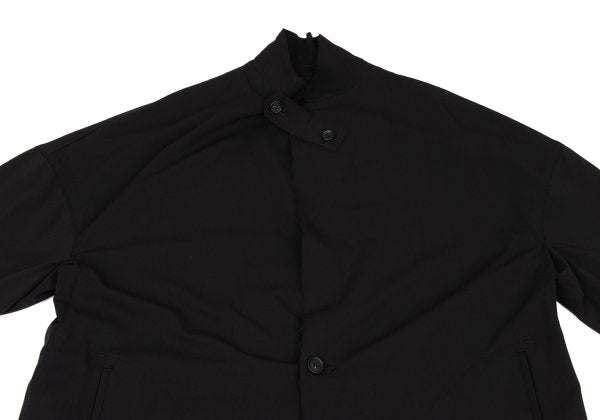 s'yte Raw Edge Stand Collar Long Coat Black Size 3
