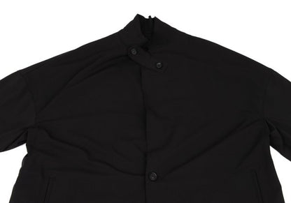 s'yte Raw Edge Stand Collar Long Coat Black Size 3