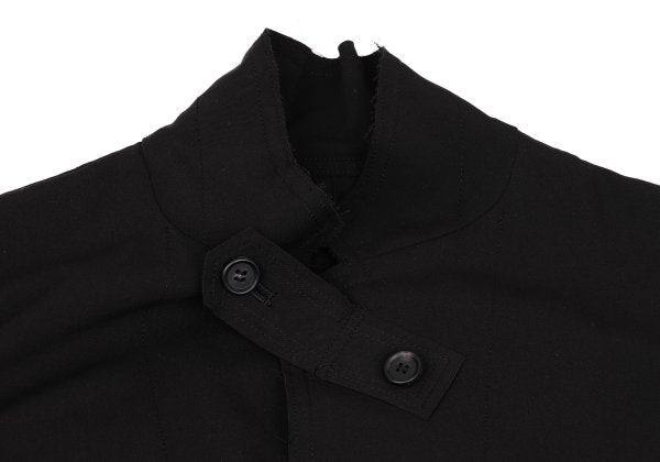 s'yte Raw Edge Stand Collar Long Coat Black Size 3