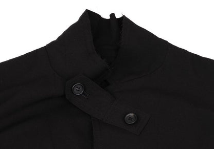 s'yte Raw Edge Stand Collar Long Coat Black Size 3