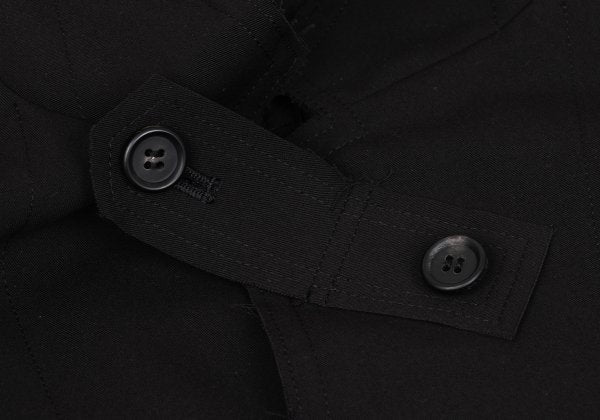 s'yte Raw Edge Stand Collar Long Coat Black Size 3