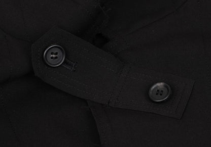 s'yte Raw Edge Stand Collar Long Coat Black Size 3